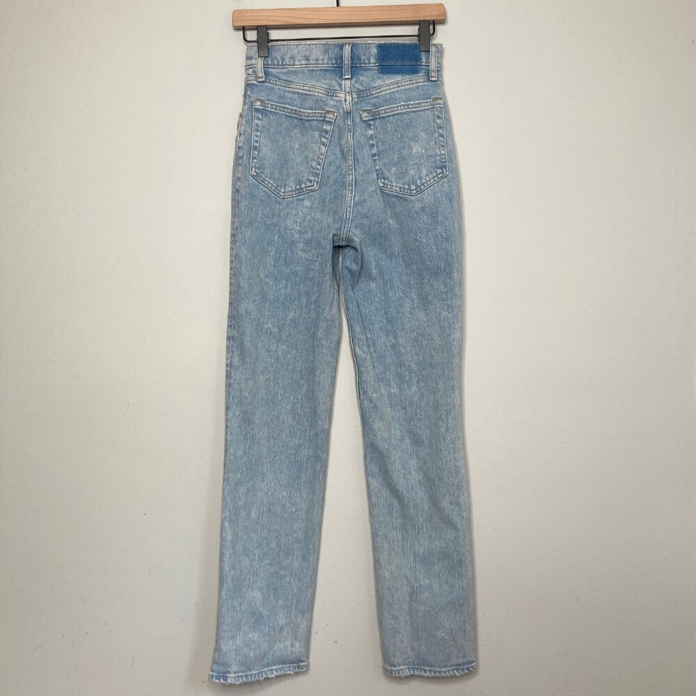 Abercrombie & Fitch 90s Straight Ultra High Rise Jeans 25 Blue Criss Cross Waist - Picture 2 of 9